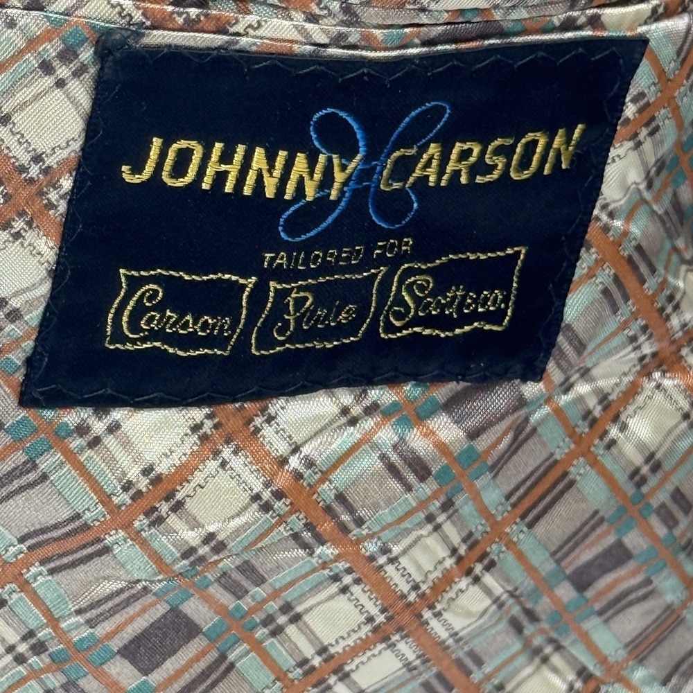 Vintage Brown 70s Polyester Blazer Jacket Sports Suit Coat Johnny Carson - Picture 8 of 8